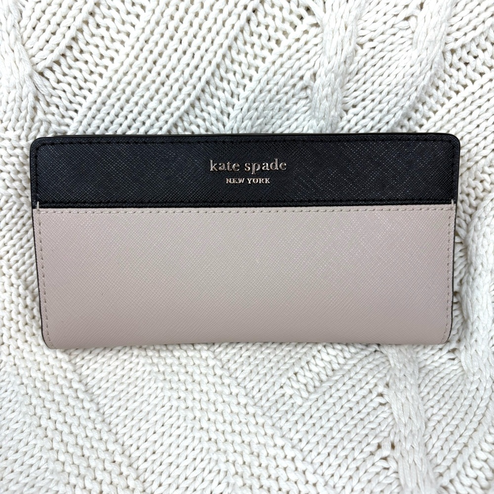 Kate Spade Leather Wallet in Black and Taupe Like New